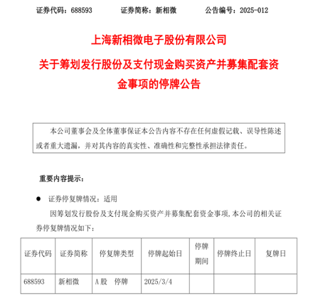 新相微停牌筹划重大资产重组，拟取得爱协生控股权